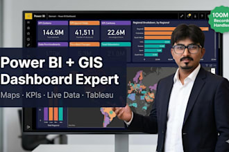 build a gis integrated power bi or tableau dashboard with maps
