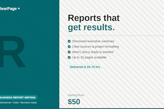 write a professional business report or document