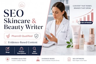 write SEO skincare and beauty articles by a pharmd