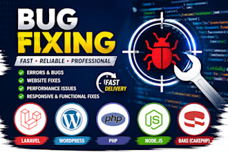 do PHP bug fix, laravel bug fix, and wordpress bug fix