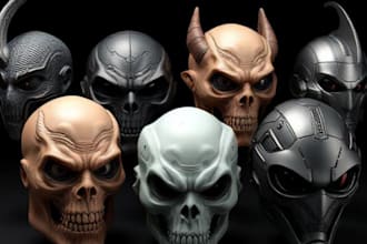 sculpt 3d mask 3d helmet cosplay armor cosplay mask 3d print and paint mask stl