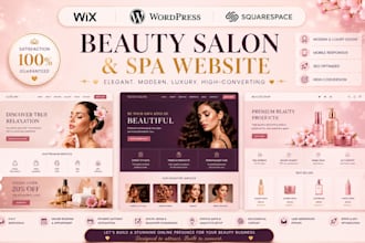 design beauty salon, spa website and hair extension, fashion makeup cosmetic wix