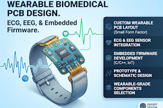 design wearable biomedical pcb for ecg and eeg devices with embedded firmware