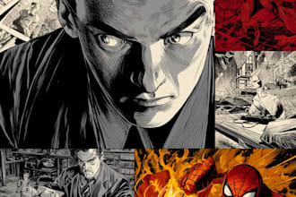 draw comic character or comic book illustration