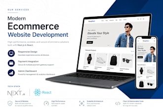 build modern ecommerce website using nextjs and react