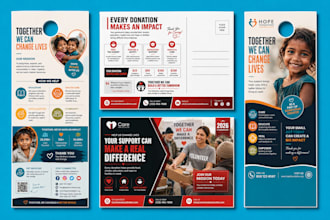 design charity flyer, nonprofit postcard, eddm mailer and rack card