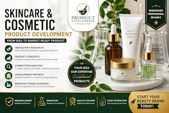 formulate skincare cosmetic serum cream lotion and beauty products