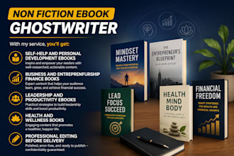 ghostwrite a non fiction, self help, or business ebook