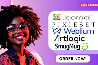 design website on smugmug pixieset artlogic slickpic weblium joomla