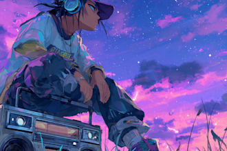 create anime style album cover