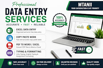 do data entry copy past and web research