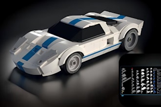 create a custom lego design, moc build with instructions lego vehicle minifigure