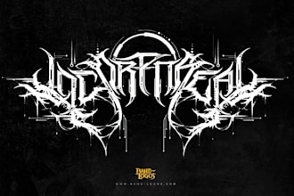 design a complex and brutal technical death metal logo