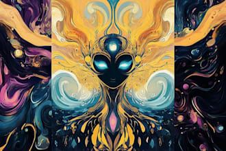 create surreal, psychedelic, abstract art