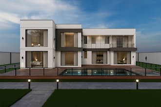 design exterior rendering classic for your villa facade
