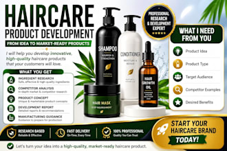 develop haircare shampoo conditioner hair oil and hair growth products