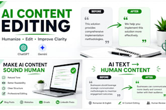 review, edit and humanize ai generated content