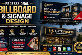 design professional billboard, signage, signboard, and banner design