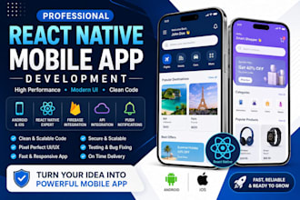 a complete react native mobile app with custom backend
