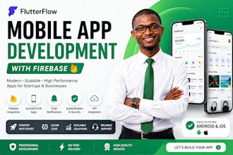 develop flutterflow mobile app with firebase