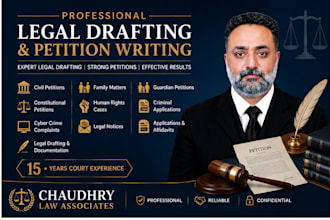 draft legal petitions, applications, notices and legal documents