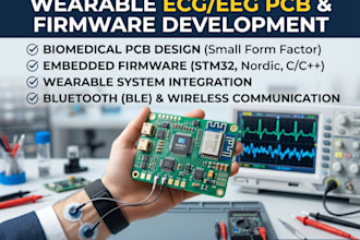 design and develop wearable ecg eeg biomedical pcb and embedded firmware systems