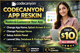 reskin and customize any codecanyon app, admin panel