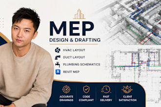 hvac layout plans, plumbing schematics, duct layout, mep drafting revit
