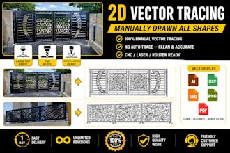 do vector tracing for cnc laser or router ai, dxf, svg