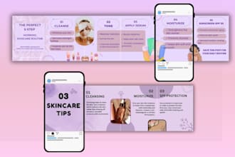 design aesthetic skincare and beauty carousel posts