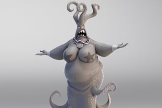 3d model sculpt character human creature for 3d print