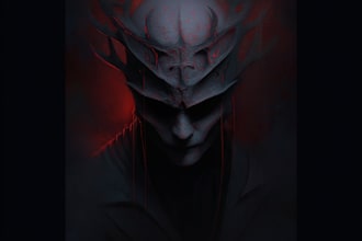 draw bloody horror illustration