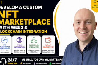 develop a custom nft marketplace with web3 and blockchain integration