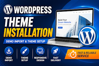 install wordpress theme and setup demo import