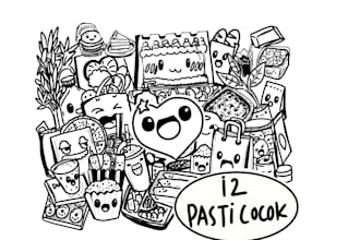 doodle illustration, art, icon and sticker