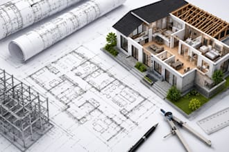draw architectural floor plan house plan construction drawings autocad drafting