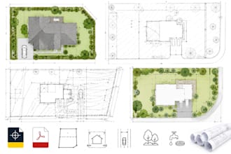 draw permit ready site plan for city permit approval adu, garage, house plans