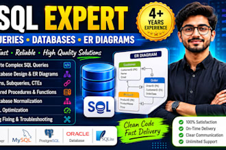 write sql queries, design databases, er diagrams and optimize sql