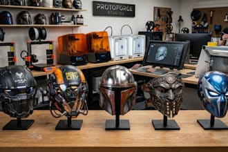 design 3d helmet print and paint 3d cosplay mask model helmet props painted mask