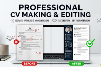 design edit and write a professional resume and CV