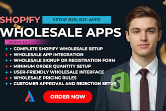 setup and install and integrate professional shopify wholesale, b2b, b2c apps