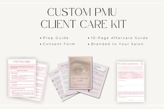 customize pmu prep guide, consent form and aftercare guide