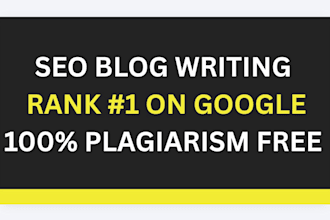 write SEO optimized articles and blog posts for your website
