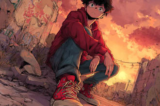 drawing anime artwork illustration with high quality
