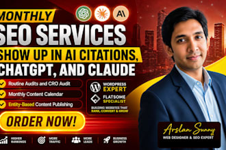 provide monthly SEO, aeo and GEO services for your website to show up in chatgpt