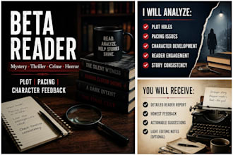 beta read and edit your mystery, thriller, and horror novels