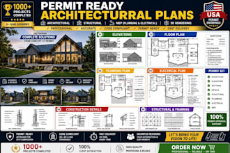 city permit blueprints architect, 2d floor plan, house, patio, adu, garage, deck