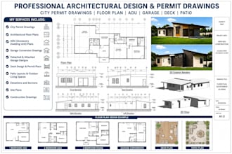 create city permit drawings, floor plans, adu, garage, deck and patio designs tx