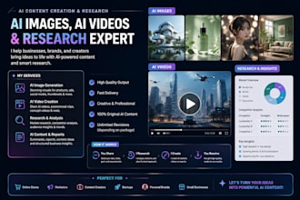create ai visuals, short videos, and research insights