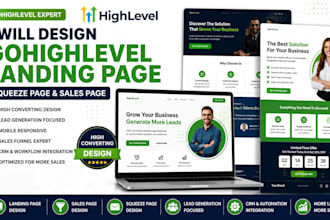 design gohighlevel landing page sales page squeeze page lead generation